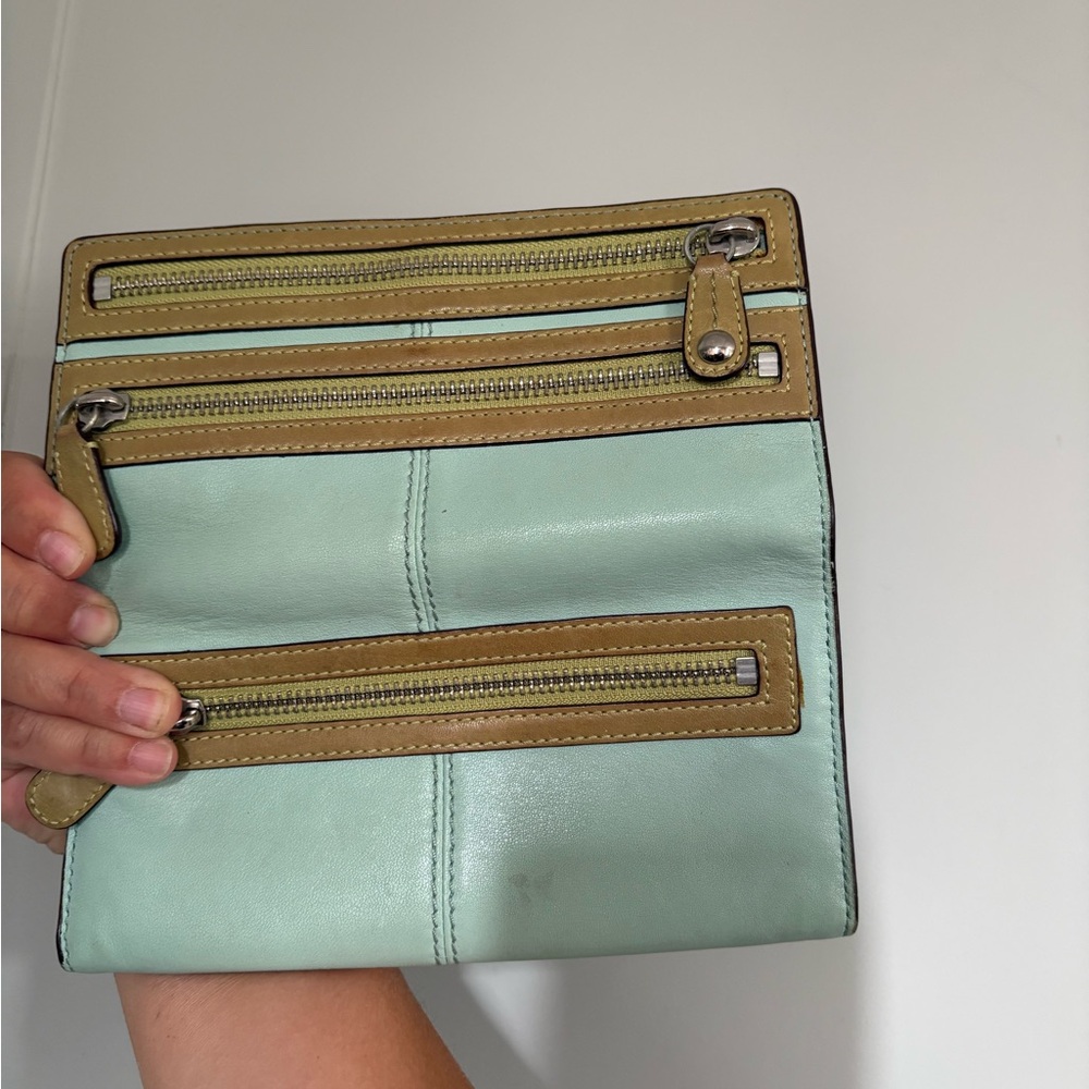 Coach Light Blue Seafoam Leather Women's Wallet - Picture 5 of 8